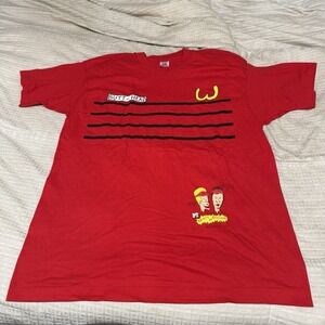 VTG 1993 Beavis & Butthead Burger World MTV Comedy Desantis Graphic Shirt USA XL